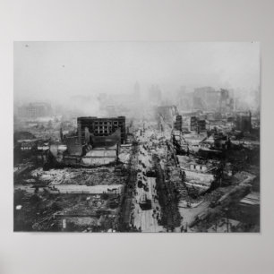 Pôster terremoto 1906 San Francisco, Califórnia