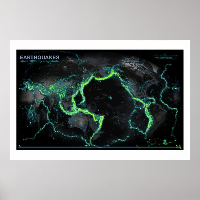 Pôster Terremotos desde 1898 (Frente)