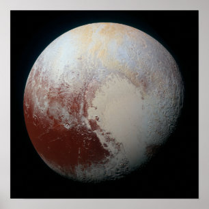 Pôster Terreno de superfície colorido de Pluto