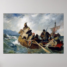 Poster Terrenos de Vikings noruegueses na Islândia Ano 87