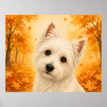 Terrier Branco do West Highland Outono Cachorro