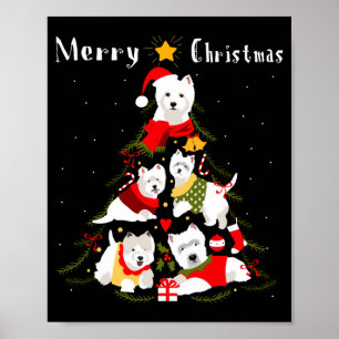 Poster Terrier Branco do West Highland Westie Árvore de N