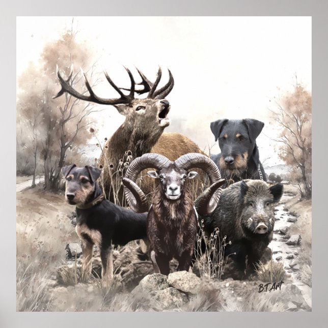 Poster Terrier de caça alemã (Frente)