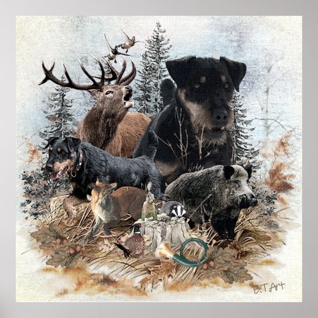 Poster Terrier de Caça Alemão (Jagdterrier)  (Frente)