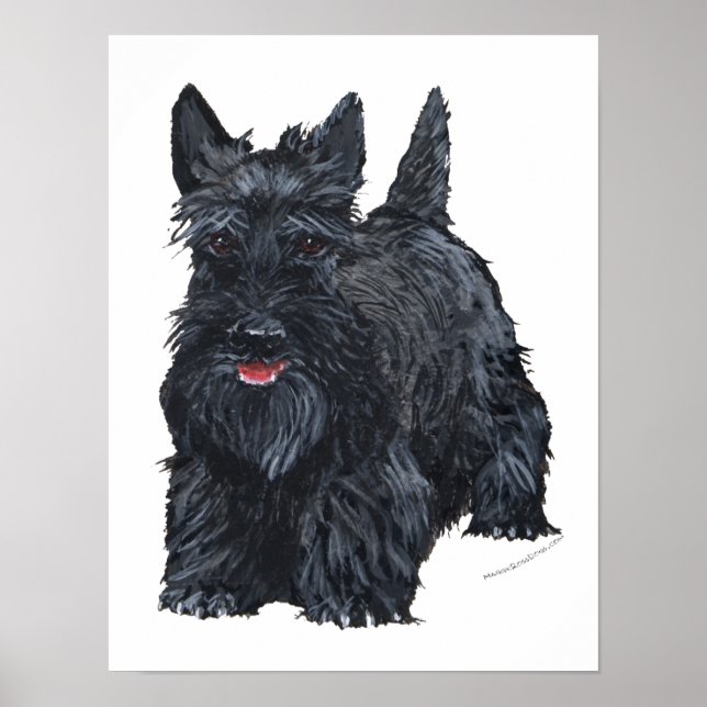 Pôster Terrier Escocês Brincalhão (Frente)