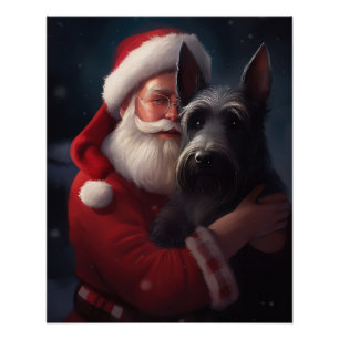 Pôster Terrier Santa Claus Festivo Natal