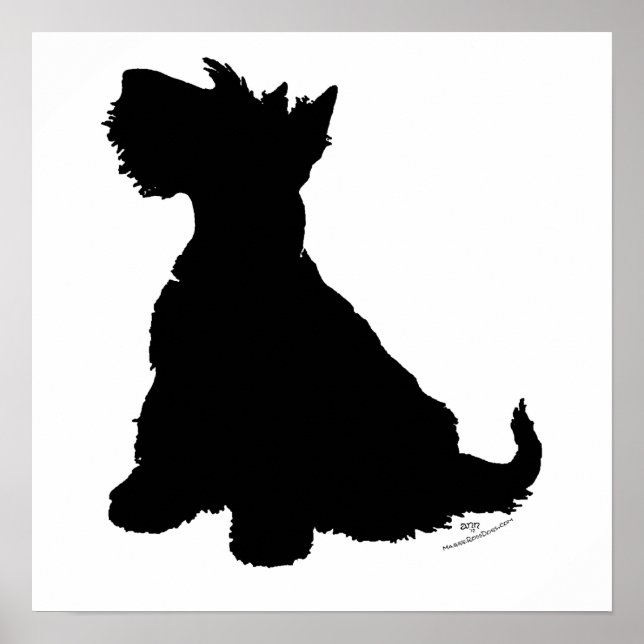 Pôster Terrier Silhouette escocês (Frente)
