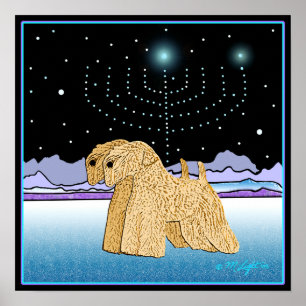 Pôster "Terrier Wheaten em Chanukah "