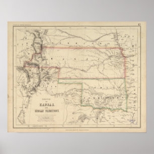 Pôster Território de Kansas e de americanos nativos