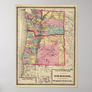 Pôster Território de Oregon e de Washington