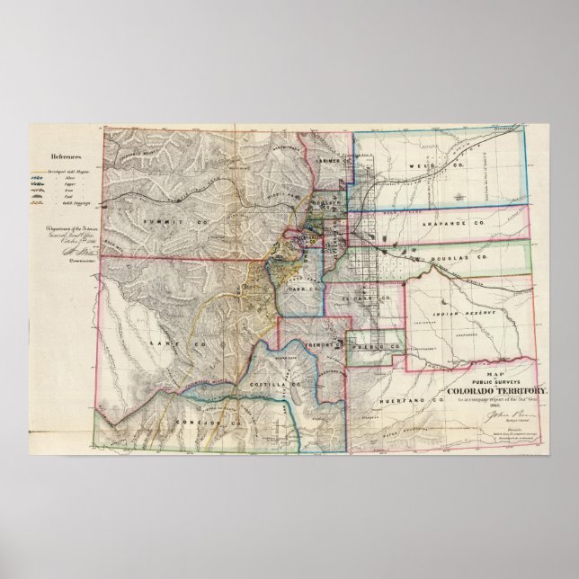 Pôster Território do Colorado (Frente)