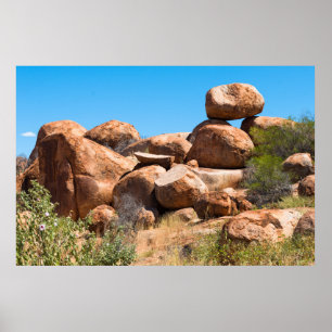 Poster Território Norte de Devils Marbles Austrália