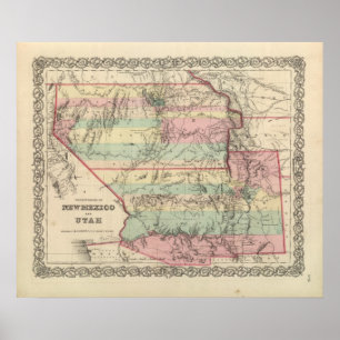 Pôster Territórios de New mexico e de Utá