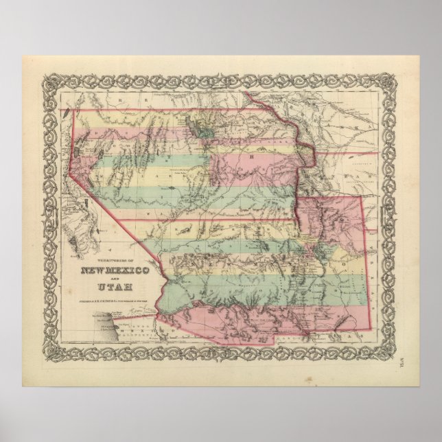 Pôster Territórios do Novo México e Utah (Frente)