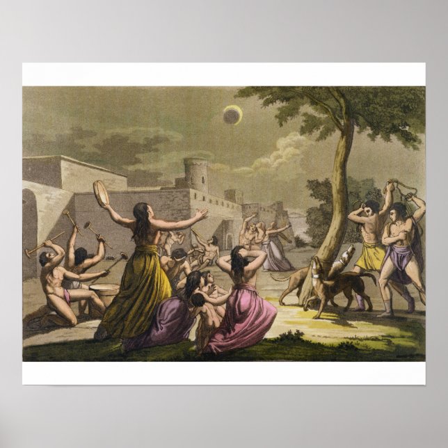 Poster Terror of the Peruvians during an eclipse of the m (Frente)