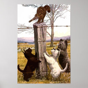Poster Terrores pintados por vinheta e tela de Bobcat