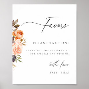 Poster Terthy Autumn Floral Weding Favor