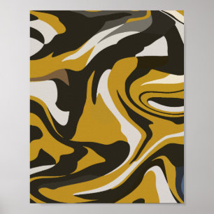 Poster Terthy Brown Abstrato Art with Fluid Swirls
