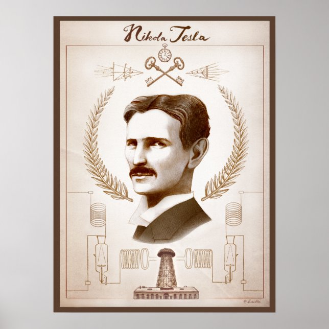 poster Tesla de 18 x 24 polegadas (Frente)