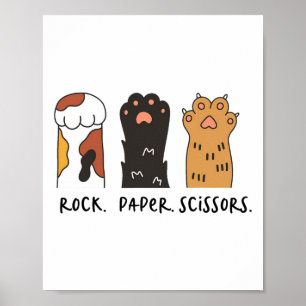 Poster Tesoura De Papel De Gato Engraçado Pinças De Gato