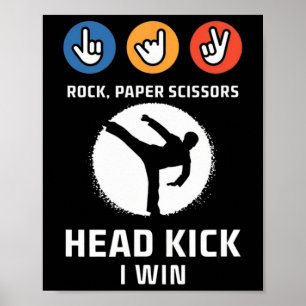 Poster Tesoura de Papel Rock Ganhou Engraçado Taekwondo K