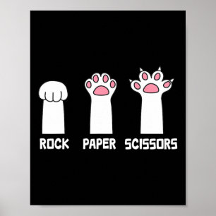 Poster Tesoura de Papel Rock Patas de Gato Pata de Gato P