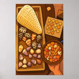 Poster Tesouros na mesa