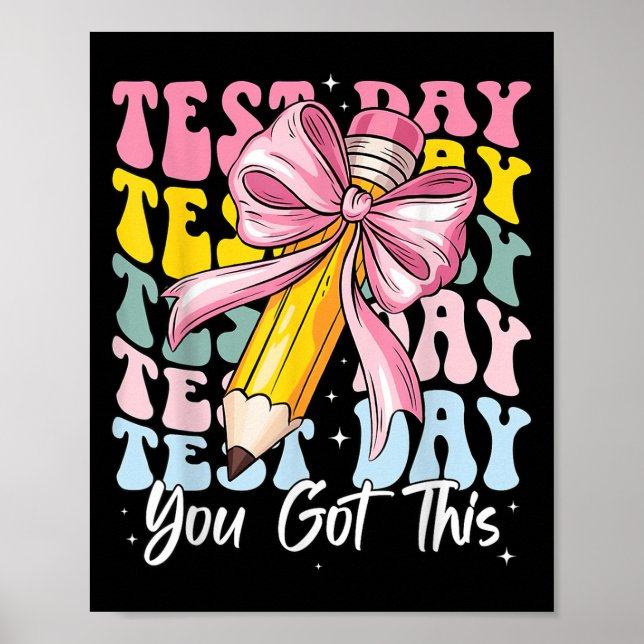 Poster Test Day Rock The Test Motivational Teacher You Go (Frente)