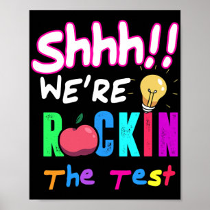 Poster Test Day Rock The Test Rainbow Teachent (Professor