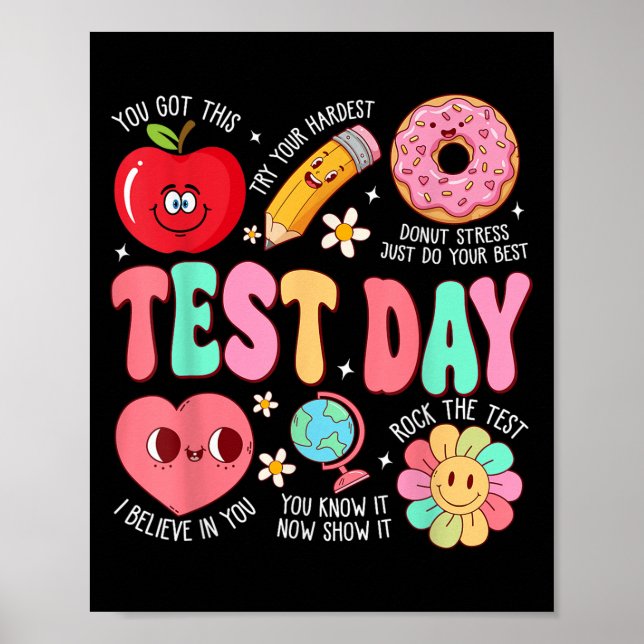 Poster Test Day Rock The Test Testing Day Motivational Te (Frente)