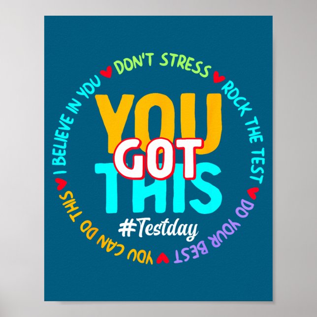 Poster Test Day You Got This - Funny Motivation Teacher S (Frente)