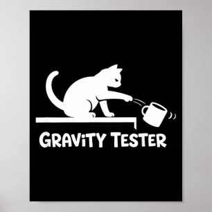 Poster Testador de Gravidade Gato Engraçado Amante Humor