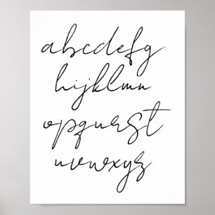 Poster Teste de alfabeto de fonte linda
