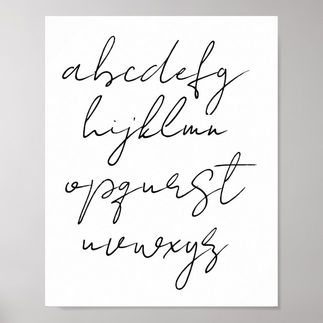 Poster Teste de alfabeto de fonte linda (Frente)