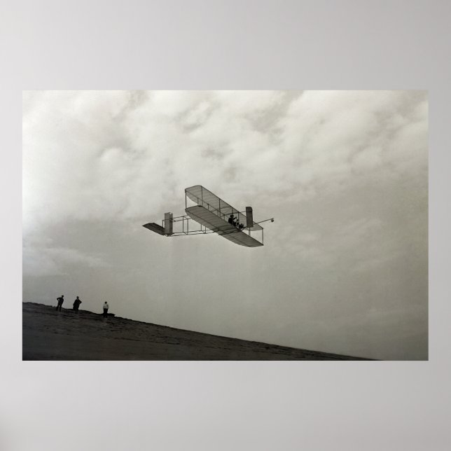 Poster Teste de Voo de Planador Aviação Irmãos Wright (Frente)