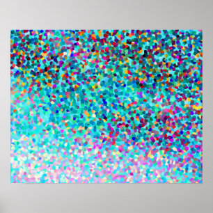 Pôster Teste padrão abstrato moderno colorido azul