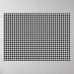 Pôster Teste padrão de Houndstooth - preto e branco