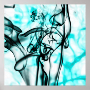 Pôster Teste padrão do fumo do preto e do abstrato da