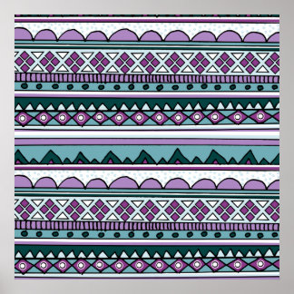 Pôster Teste padrão étnico roxo