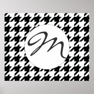 Pôster Teste padrão preto e branco de Houdstooth