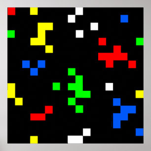 Poster Teste padrão retro de 8 gráficos do jogo de víd