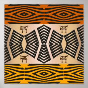 Pôster teste padrão tribal africano étnico