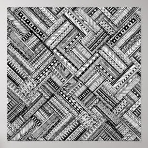Poster Teste padrão tribal inspirado 2 da arte
