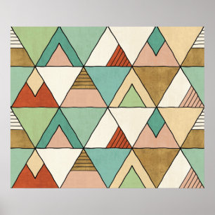 Pôster Teste padrão tribal tirado mão de etapa   de Geo