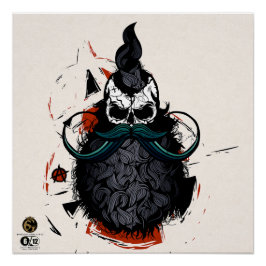 Pôster Tête de mort hipster skulls punk anarchiste