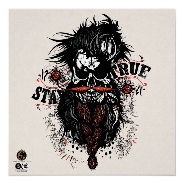 Pôster Tête de mort hipster skulls stay true (Frente)