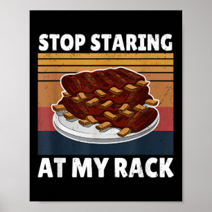 Poster Teto De Churrasco Engraçado Pare De Olhar Para O M