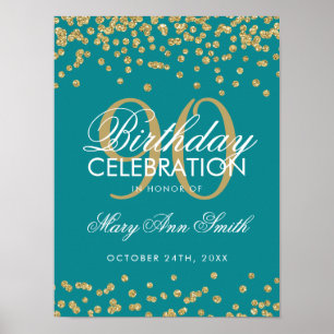 Poster Teto de Confetti, Glitter Glitter de 90 Dourado