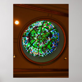 Poster Teto de vidro manchado com Design botânico