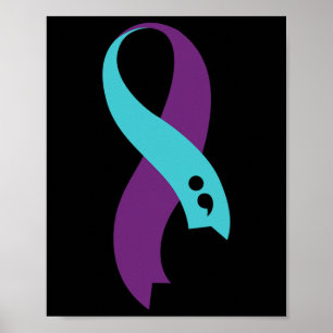 Poster Teto Roxo - Fita Semicolão - Prevenção Suicida Aw